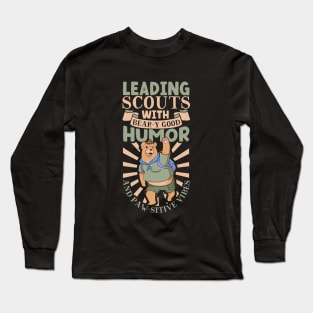 Leading scouts with bear - Cubmaster Long Sleeve T-Shirt